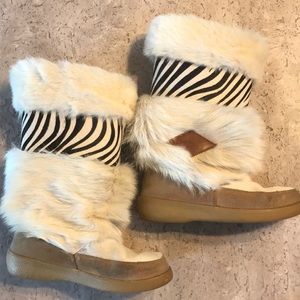 Oscar Sport Taiga white fur boots 37